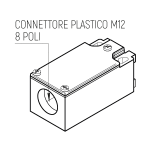 AM11 - Precablato - Connettore M12 - 8 poli - Ghiera termoplastica