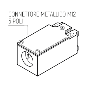 AP7 - Precablato - Connettore M12 - 5 poli - Ghiera metallica