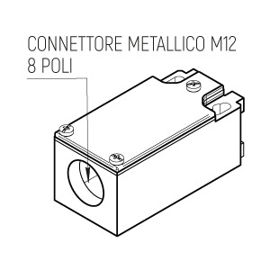 AP8 - Precablato - Connettore M12 - 8 poli - Ghiera metallica