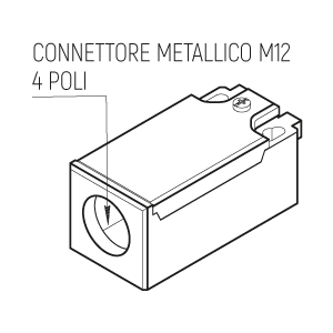 AP6 - Precablato - Connettore M12 - 4 poli - Ghiera metallica
