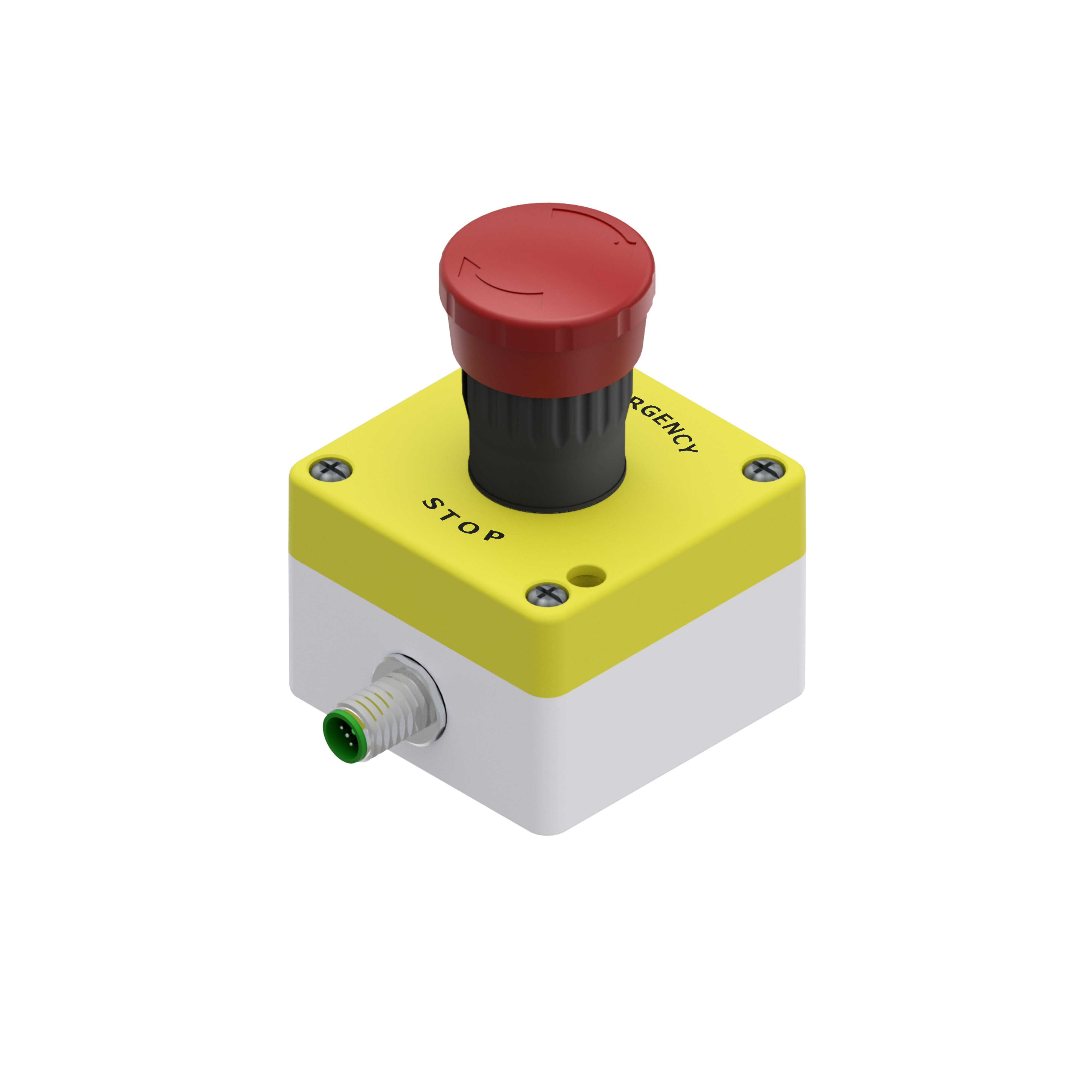 ECS21 - Coperchio giallo con scritta EMERGENCY STOP