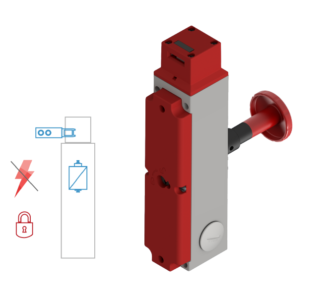 FEM M - A - MECHANICAL INTERLOCK - REAR RELEASE BUTTON