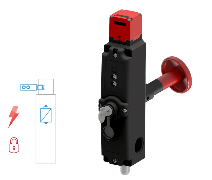FEP LOCK - L - E - A - ELECTRICAL INTERLOCK - REAR RELEASE BUTTON