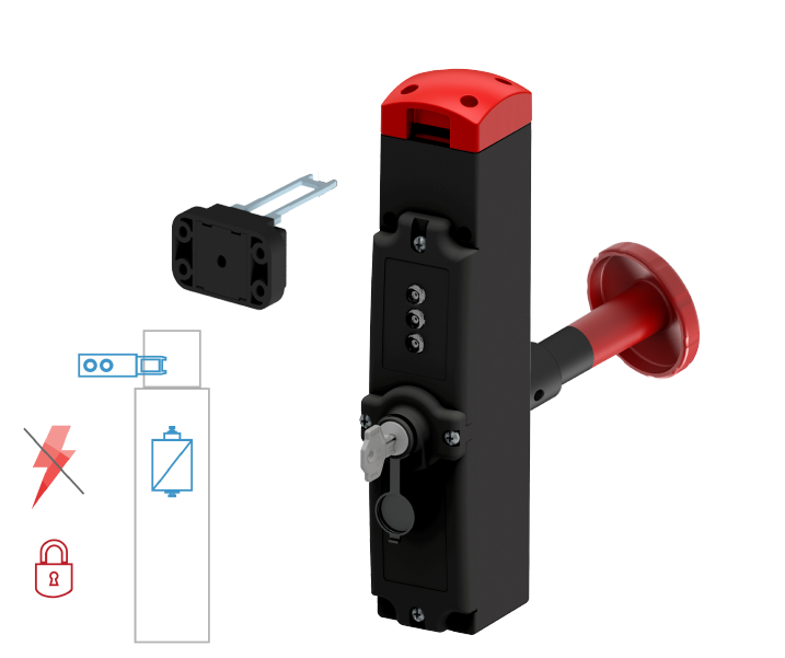 FEP - RFID - LOCK - M -M20X1 - REAR RELEASE-BUTTON
