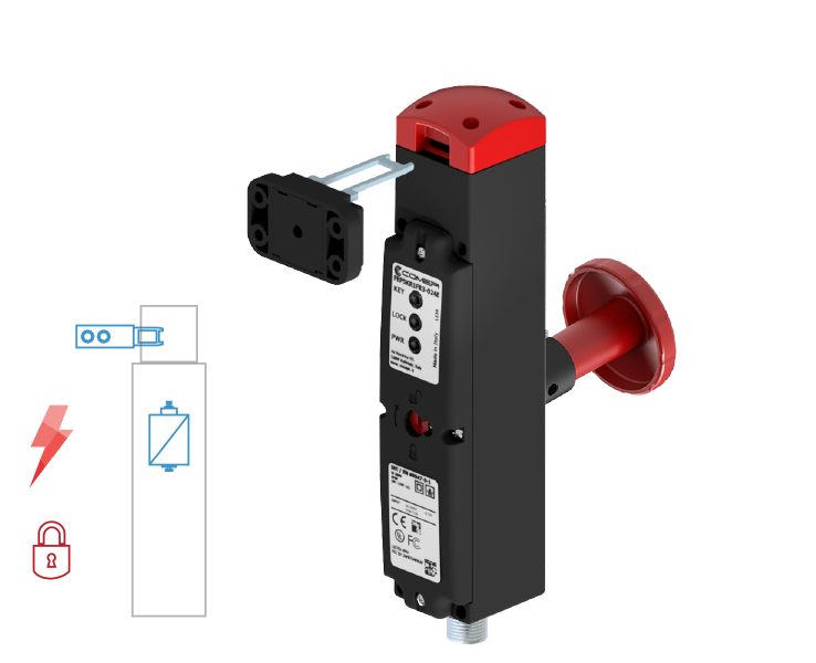 FEP - RFID - E - PREWIRED M12 8 POLES - REAR RELEASE BUTTON